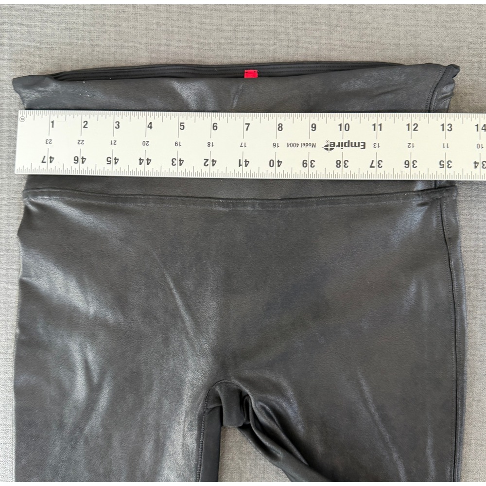 Spanx Faux Leather Moto Leggings Black High Waisted Womens L Capsule Wardrobe - Picture 6 of 9